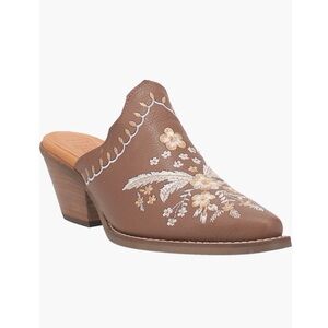 Dingo Wildflower Mule Western Inspired Brown Leather Floral Design Women’s 7.5